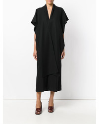 schwarzes gerade geschnittenes Kleid aus Seide von Jil Sander