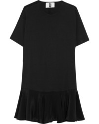 schwarzes gerade geschnittenes Kleid aus Seide von Topshop