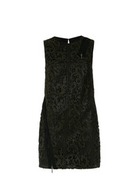 schwarzes gerade geschnittenes Kleid aus Spitze mit Blumenmuster von Tufi Duek