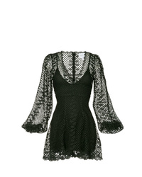 schwarzes gerade geschnittenes Kleid aus Spitze von Alice McCall