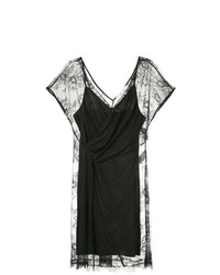 schwarzes gerade geschnittenes Kleid aus Spitze von Dvf Diane Von Furstenberg
