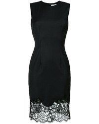 schwarzes gerade geschnittenes Kleid aus Spitze von Givenchy