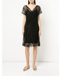schwarzes gerade geschnittenes Kleid aus Spitze von Dvf Diane Von Furstenberg