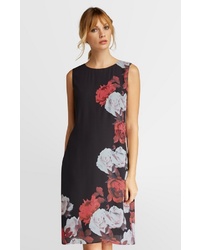 schwarzes gerade geschnittenes Kleid mit Blumenmuster von Apart