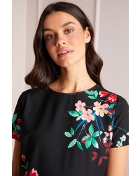 schwarzes gerade geschnittenes Kleid mit Blumenmuster von Lipsy