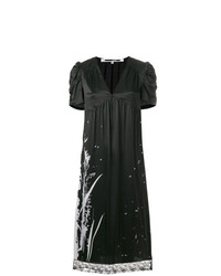 schwarzes gerade geschnittenes Kleid mit Blumenmuster von McQ Alexander McQueen