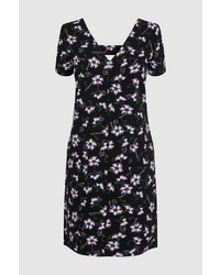 schwarzes gerade geschnittenes Kleid mit Blumenmuster von NEXT