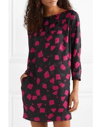 schwarzes gerade geschnittenes Kleid mit geometrischem Muster von Marc Jacobs