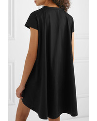 schwarzes gerade geschnittenes Kleid mit Lochstickerei von Sacai