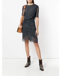 schwarzes gerade geschnittenes Kleid mit Paisley-Muster von Isabel Marant Etoile