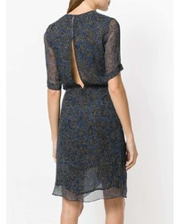 schwarzes gerade geschnittenes Kleid mit Paisley-Muster von Isabel Marant Etoile