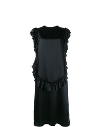 schwarzes gerade geschnittenes Kleid mit Rüschen von Simone Rocha
