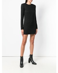 schwarzes gerade geschnittenes Kleid von Saint Laurent