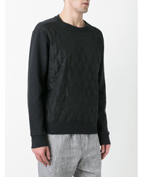 schwarzes gestepptes Sweatshirt von Maison Margiela