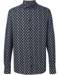 schwarzes Hemd mit geometrischem Muster von Dolce & Gabbana