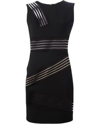 schwarzes horizontal gestreiftes figurbetontes Kleid von Christopher Kane