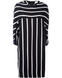 schwarzes horizontal gestreiftes Kleid von Henrik Vibskov