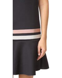 schwarzes horizontal gestreiftes Kleid von RED Valentino