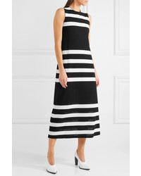 schwarzes horizontal gestreiftes Kleid von Calvin Klein Collection