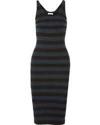 schwarzes horizontal gestreiftes Kleid von Tomas Maier