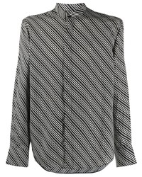 schwarzes horizontal gestreiftes Langarmhemd von Christian Wijnants