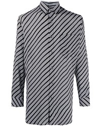 schwarzes horizontal gestreiftes Langarmhemd von Emporio Armani