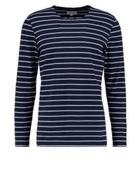 schwarzes horizontal gestreiftes Langarmshirt von Nowadays
