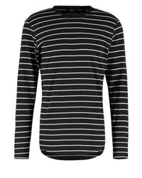 schwarzes horizontal gestreiftes Langarmshirt von ONLY & SONS