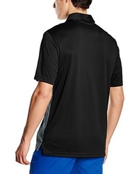 schwarzes horizontal gestreiftes Polohemd von adidas