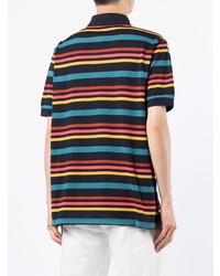 schwarzes horizontal gestreiftes Polohemd von Paul Smith