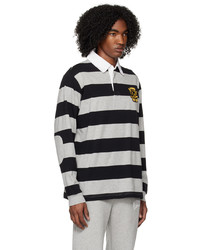 schwarzes horizontal gestreiftes Polohemd von Billionaire Boys Club