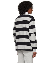 schwarzes horizontal gestreiftes Polohemd von Billionaire Boys Club