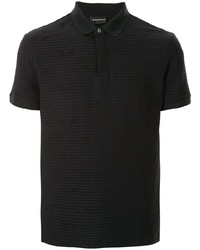 schwarzes horizontal gestreiftes Polohemd von Emporio Armani