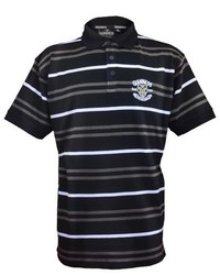 schwarzes horizontal gestreiftes Polohemd von Guinness Official Merchandise