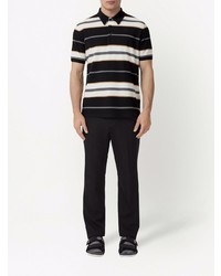 schwarzes horizontal gestreiftes Polohemd von Burberry