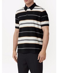 schwarzes horizontal gestreiftes Polohemd von Burberry