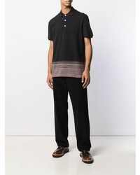 schwarzes horizontal gestreiftes Polohemd von Missoni