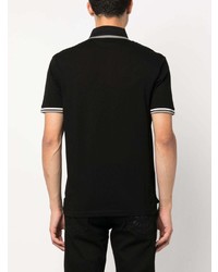 schwarzes horizontal gestreiftes Polohemd von Emporio Armani