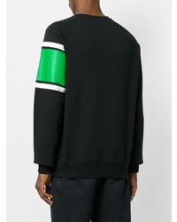 schwarzes horizontal gestreiftes Sweatshirt von MSGM