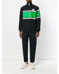 schwarzes horizontal gestreiftes Sweatshirt von MSGM