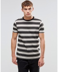 schwarzes horizontal gestreiftes T-Shirt mit einem Rundhalsausschnitt von Asos