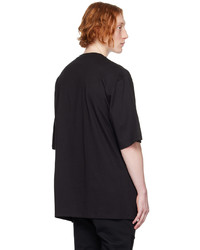 schwarzes horizontal gestreiftes T-Shirt mit einem Rundhalsausschnitt von Balmain