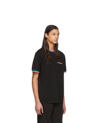 schwarzes horizontal gestreiftes T-Shirt mit einem Rundhalsausschnitt von Ps By Paul Smith