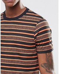 schwarzes horizontal gestreiftes T-Shirt mit einem Rundhalsausschnitt von Asos