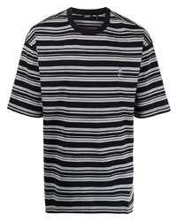 schwarzes horizontal gestreiftes T-Shirt mit einem Rundhalsausschnitt von FIVE CM