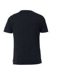 schwarzes horizontal gestreiftes T-Shirt mit einem Rundhalsausschnitt von FORSBERG