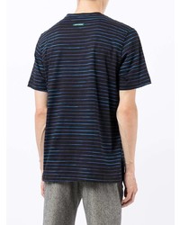 schwarzes horizontal gestreiftes T-Shirt mit einem Rundhalsausschnitt von PS Paul Smith