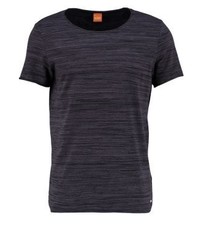 schwarzes horizontal gestreiftes T-Shirt mit einem Rundhalsausschnitt von Hugo Boss