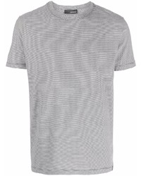 schwarzes horizontal gestreiftes T-Shirt mit einem Rundhalsausschnitt von Lardini