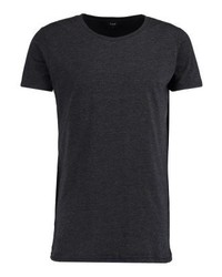 schwarzes horizontal gestreiftes T-Shirt mit einem Rundhalsausschnitt von Lee